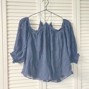 Blue off the shoulder top
